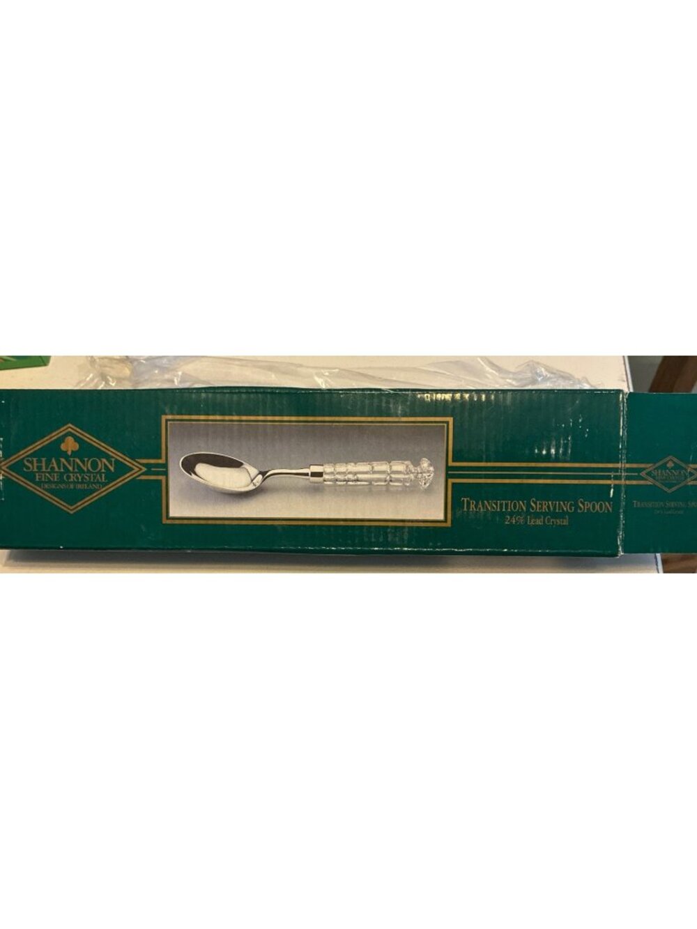 New Shannon Fine Lead Crystal Transition Serving Spoon 10" 1244P Godinger